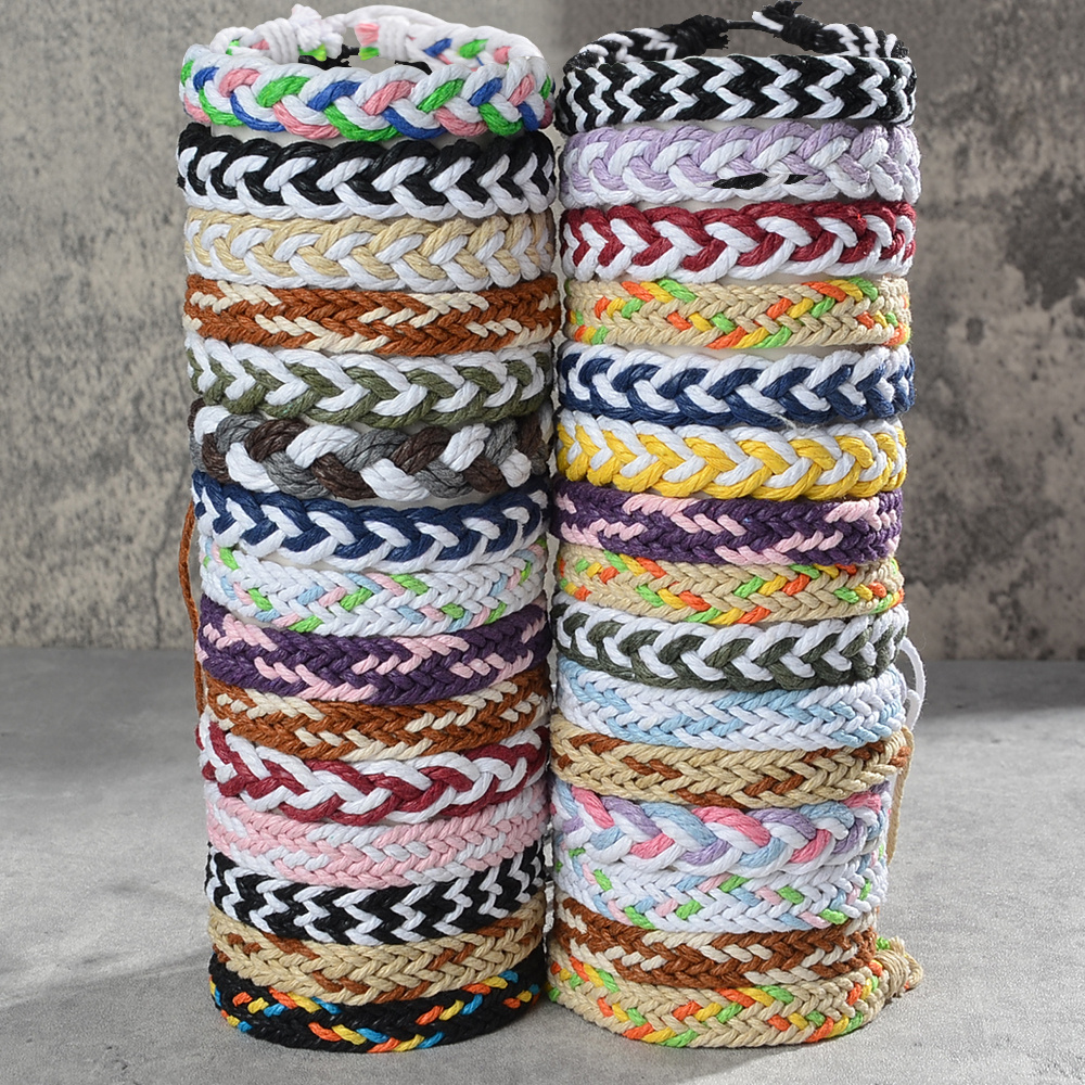36pcs Boho Braided Friendship Bracelets Set Unisex Adjustable Wristbands
